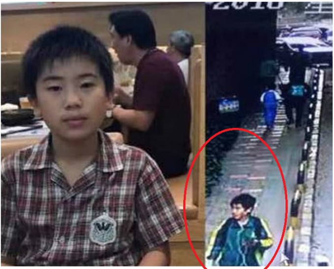 深圳警方翻查閉路電視發現男童的蹤影。網圖