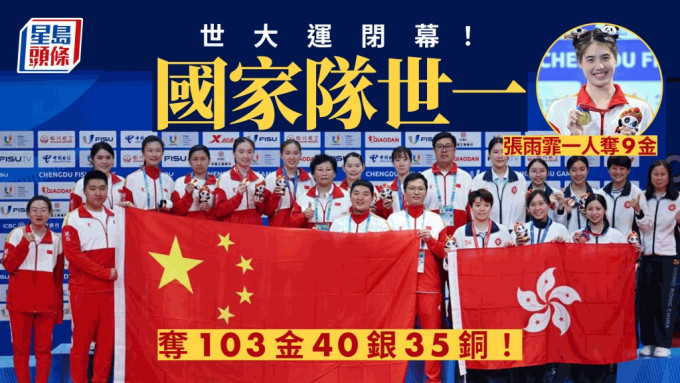 成都世大运︱103金40银35铜！  中国代表团创大运会历史最佳成绩