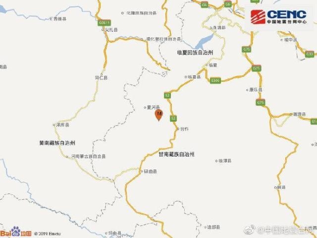 甘肅發生5.7級地震。(網圖)