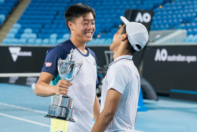 香港網球手黃澤林（左）揚威澳洲，令人感動萬分。相片由arckphoto提供
