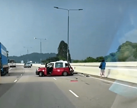 港深西部公路發生奪命車禍，造成兩死。黃文威攝