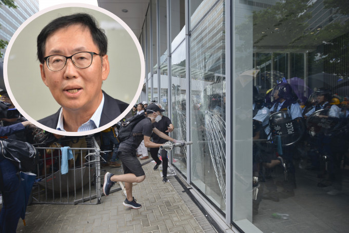 陳健波(小圖)認爲，警方處理很好，避免出現「六四事件香港版」。