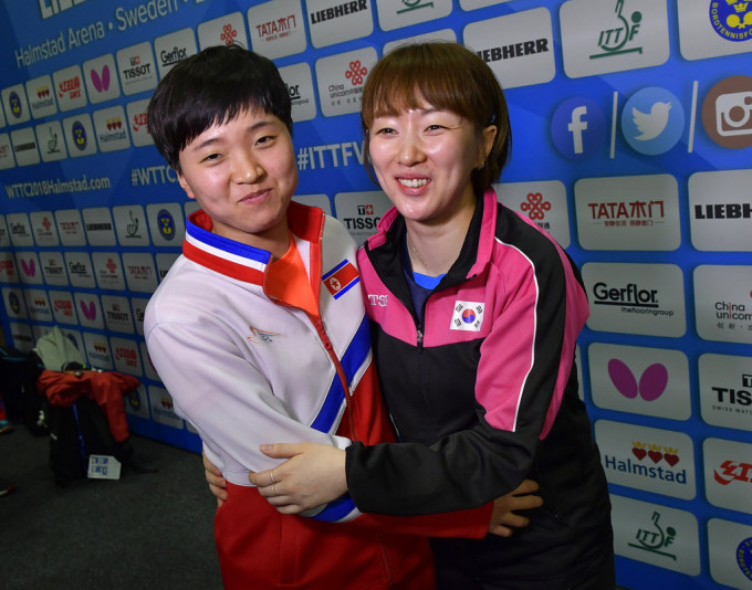 南北韓在世界乒乓球團體錦標賽宣布組建聯隊。AP圖片