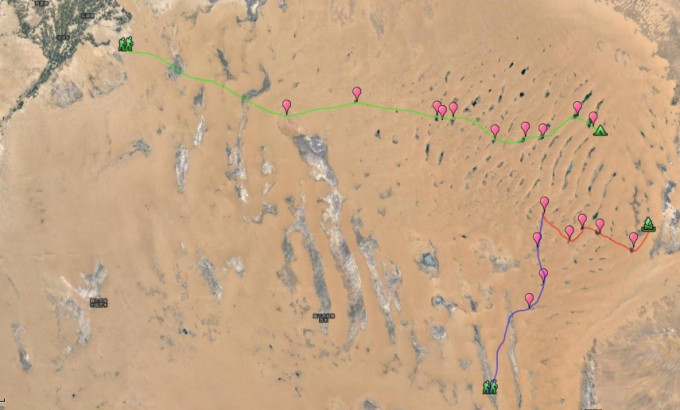 活动宣传资料上显示的徒步路线图，全程80公里。网上图片