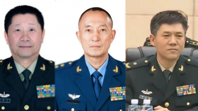 左起:周亞寧、丁來杭及李玉超等解放軍高級將領被罷免全國人大代表。