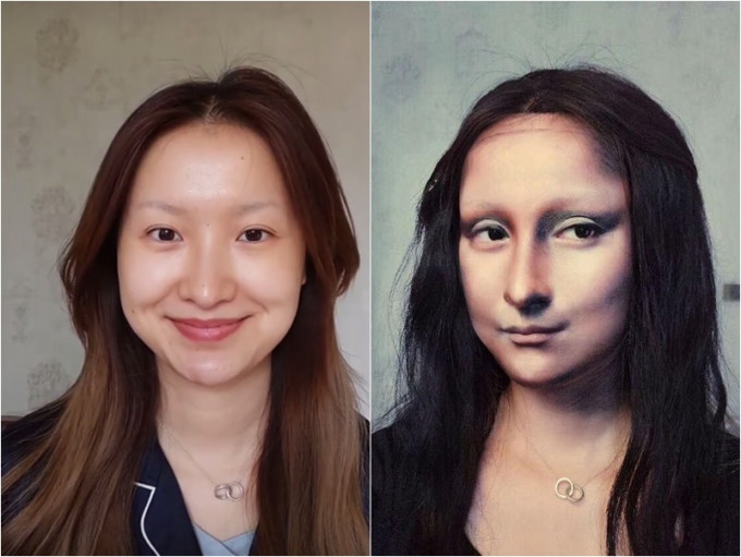 重慶女子神奇化妝技術，可變身蒙娜麗莎。