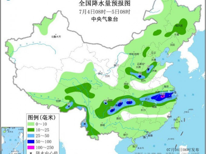 华北东北发布暴雨蓝色预警。中央气象台