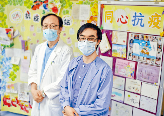 ■傳染病控制統籌醫生廖維滔（左），曾參與沙士及豬流感抗疫工作。右為護士楊樂。
