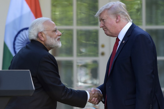 印度总理访美晤特朗普。AP图片