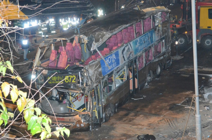 大埔公路九巴2月10日翻侧造成19人死亡事故。资料图片