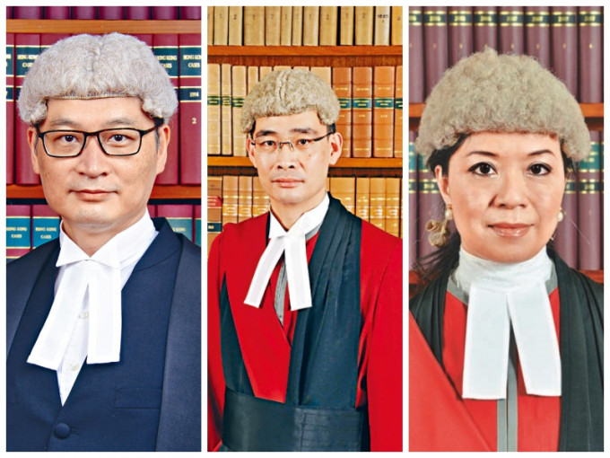 案件由上訴庭由3位法官左起：潘兆初、彭偉昌及潘敏琦負責審理。