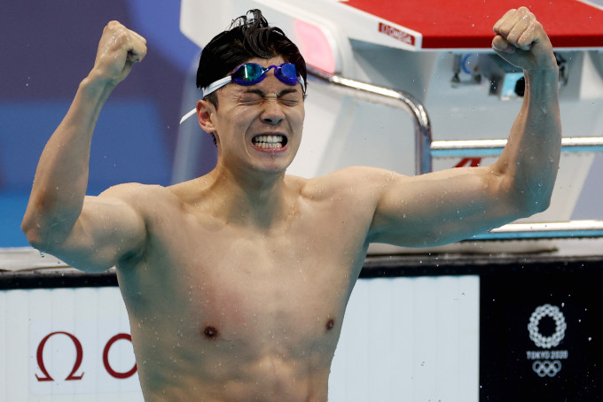 汪顺以破亚洲纪录的1分55秒胜出男子200米混合泳决赛。Reuters