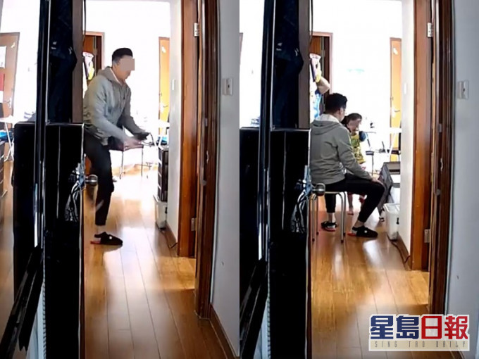 男子不斷指罵男童,又指責他「搞亂個社會」。網上影片截圖