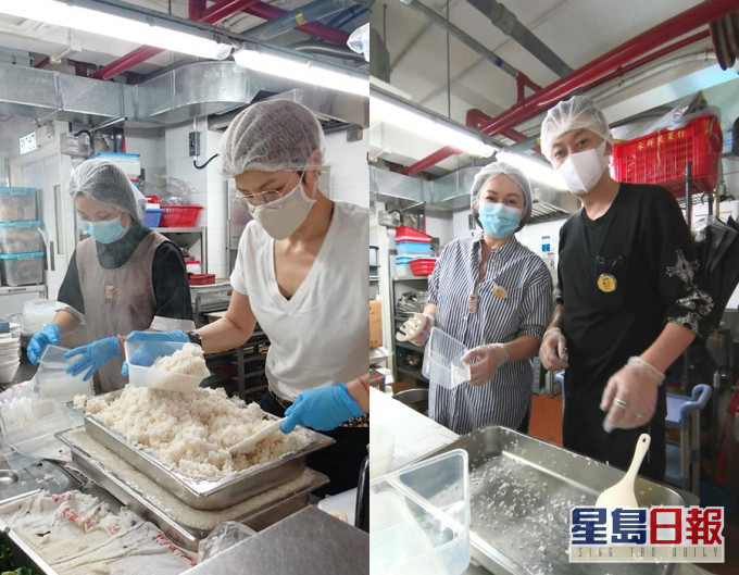 藝人馬蹄露、姚瑩瑩、李霖恩等前往 銀杏館做義工派飯。馬蹄露Facebook圖