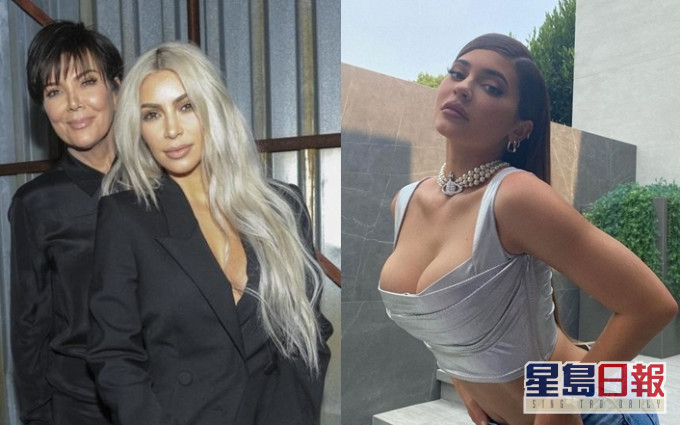 Kylie（右圖）及Kim Kardashian、Kris Jenner三母女齊齊打入百大。