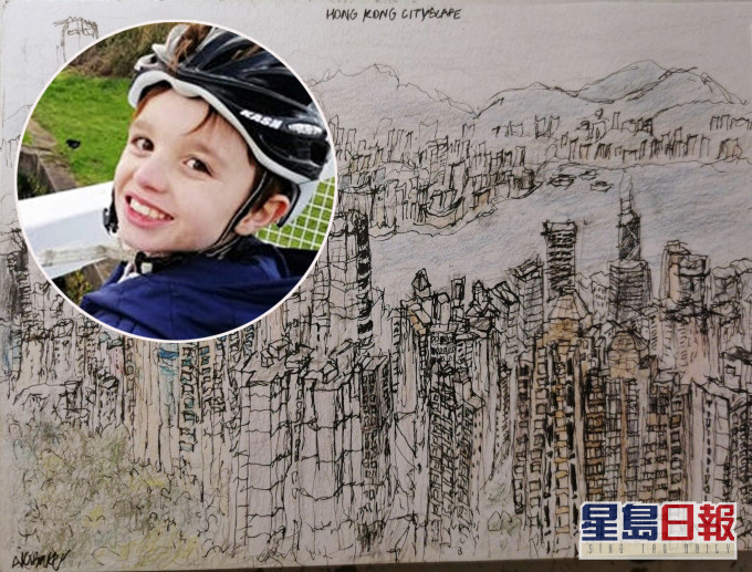 英國11歲自閉症男童擁超強記憶，能畫出複雜城市建築。（網圖）