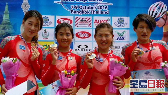 香港隊女將(左起)楊倩玉、梁穎儀、梁寶儀及逄瑤。 資料圖片