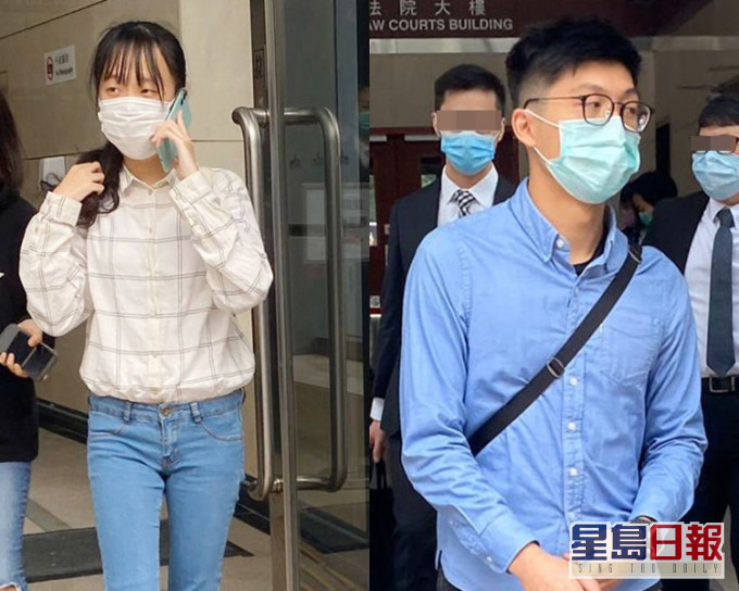 被告何善妤(左);被告林晋延(右)。 张旭珊摄