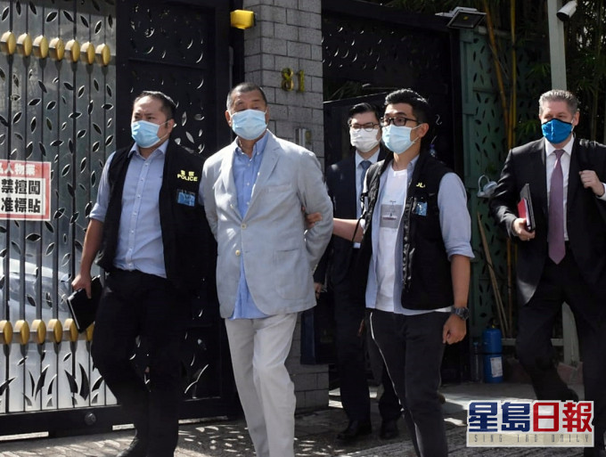 黎智英今日被警方拘捕。梁国峰摄