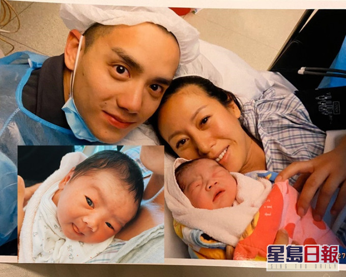梁靖琪紧急剖腹诞下8.6磅囝囝Roman。