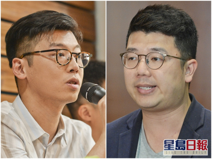本土研究社成員陳劍青(左)及民建聯立法會議員劉國勳(右)。資料圖片