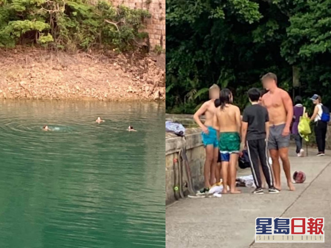 外國人在水塘跳水。香港突發事故報料區FB