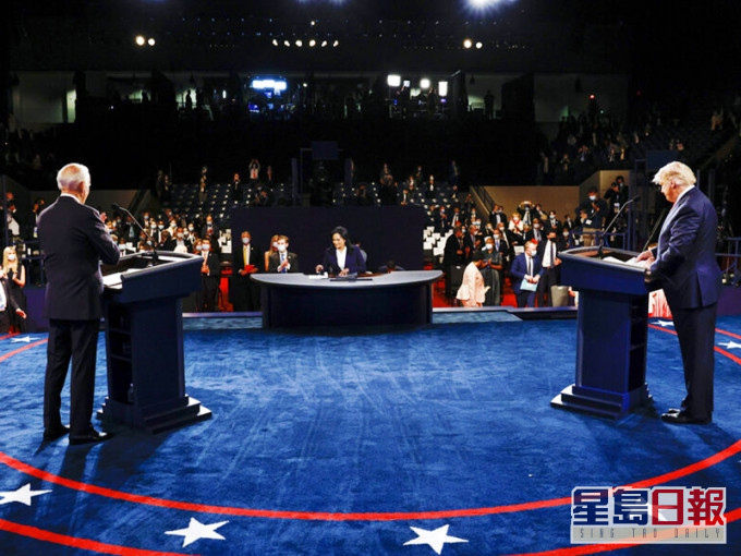美國總統大選展開最後一場電視辯論,特朗普和拜登為國家安全的議題討論。AP圖片