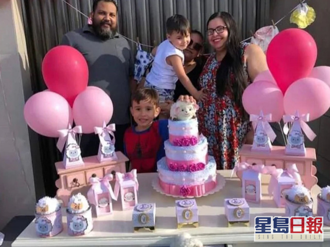 Camila Graciano在懷孕8個月時同事為她舉行驚喜派對,卻不幸染疫。(網圖)