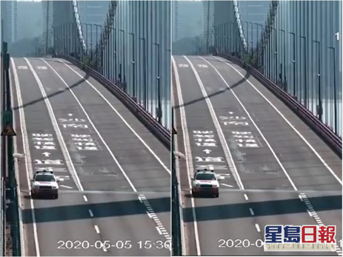 广州虎门大桥发生异常摇晃遭封闭。影片截图
