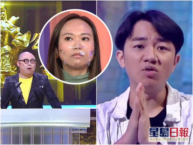 无綫电视(TVB)节目《开心大综艺》昨晚播出的一集大玩「自抽」。节目截图