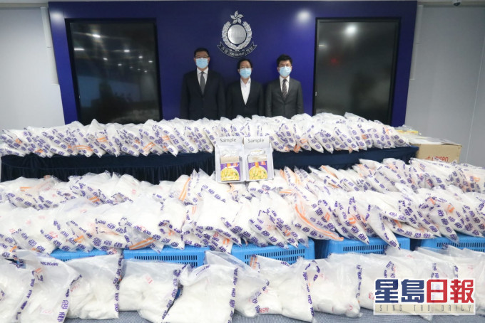 警方破歷年最大宗氯胺酮案,揭盒裝通心粉藏4億元「K仔」。