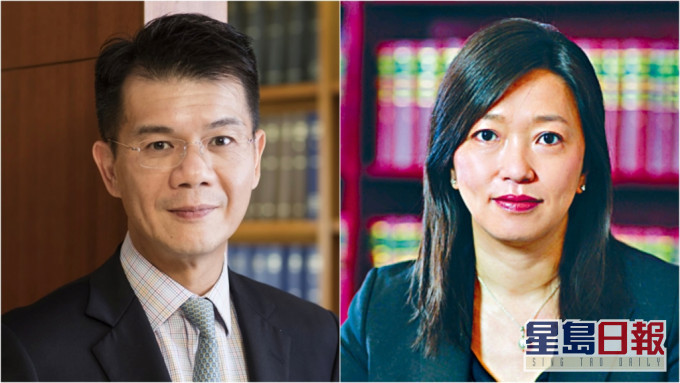 司法機構今日宣布委任黃若鋒（左）及廖玉玲（右）為區域法院法官。