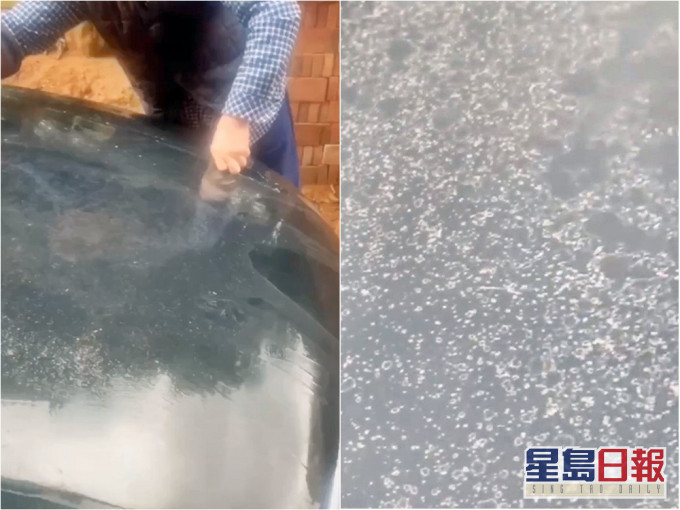 湖南父用鋼絲球替兒子洗車,結果導致車漆被刮花。網圖