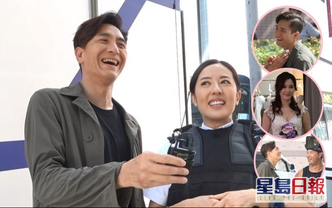 傳出婚訊,心情靚爆嘅馬國明同唐詩詠拍新劇外景時係咁笑。