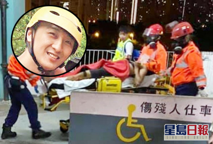 救护队目郑冠明总括,周(小图)当时处于「仍有呼吸脉膊,但处于昏迷状态」,并且怀疑有内出血情况。 资料图片