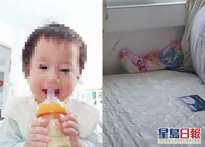 深圳早前發生家居意外,一名10個月大男嬰疑誤墮床邊窄隙窒息死亡。網圖