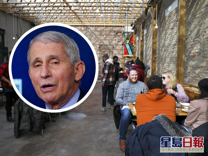 美國國家過敏症和傳染病研究所所長福奇(小圖)表示,曾感染新冠肺炎的患者,有很大機會再次感染南非的變種新冠病毒。AP圖片