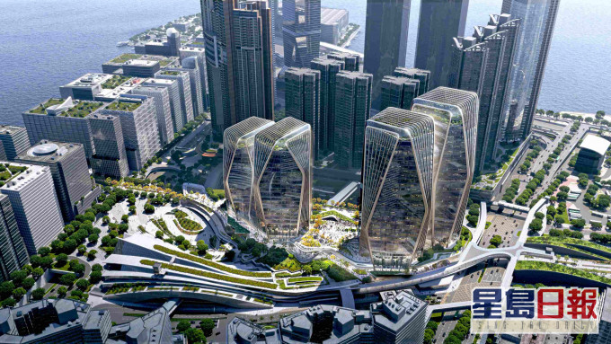 西九高鐵站商業地王申建兩幢商廈,遭城規會否決。