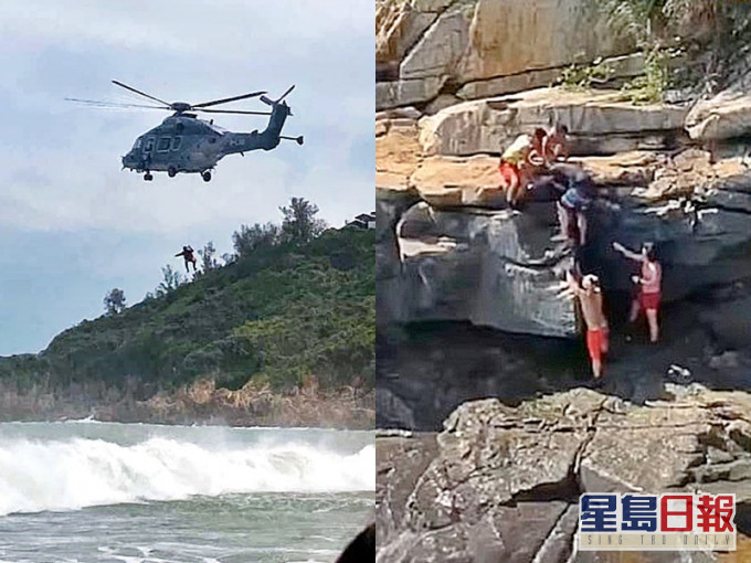 由於海面情況惡劣，船隻未能靠近肇事現場，結果要飛行服務隊出動直升機救人。