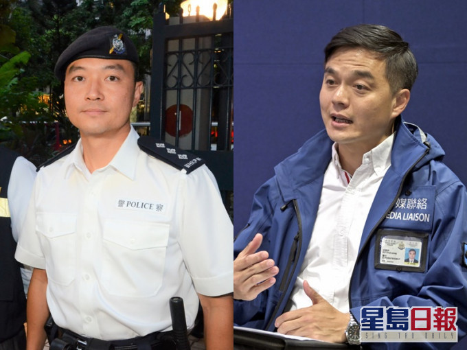高振邦(右)的職務由總督察張家寶接替。資料圖片