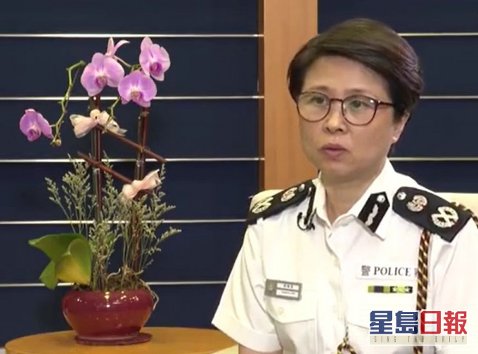 劉賜蕙又指，警隊必定竭盡所能，令香港長治久安。影片截圖