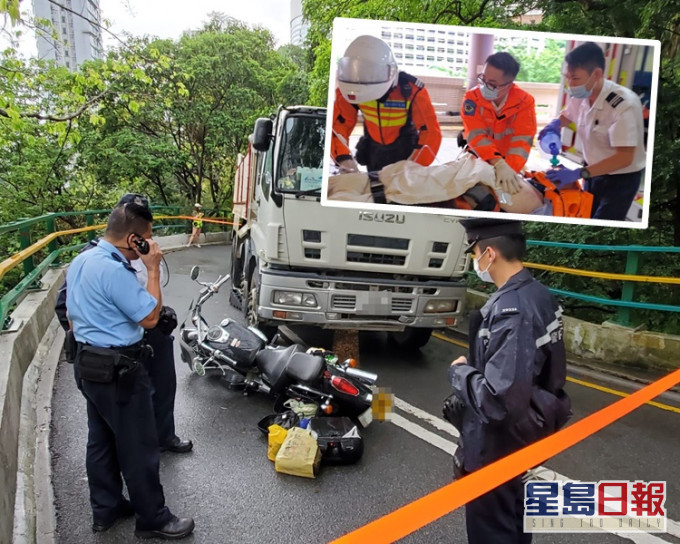 電單車司機昏迷送院搶救。