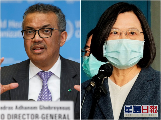 谭德塞(左)、蔡英文(右)。AP及中央社图片