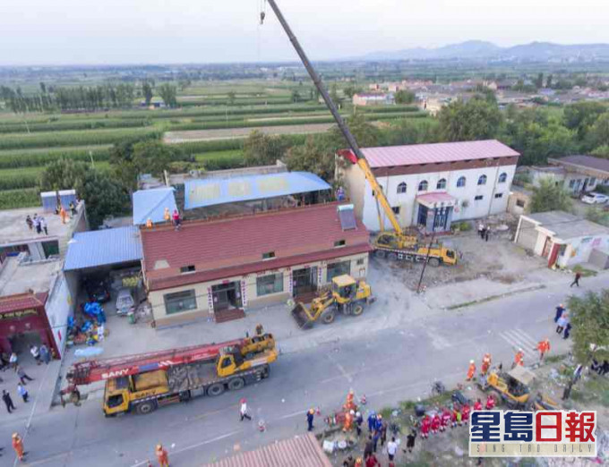 山西聚仙飯店上月29日突然坍塌。新華社