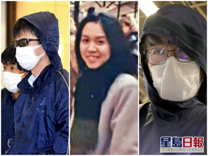 大久保愉一(右)、女死者(中)、山本直树(左)。网图