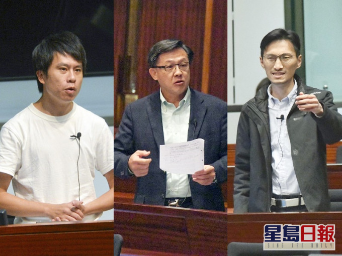 鄺俊宇(左)、何君堯(中)及朱凱廸(右)亦發文批評相關做法。資料圖片
