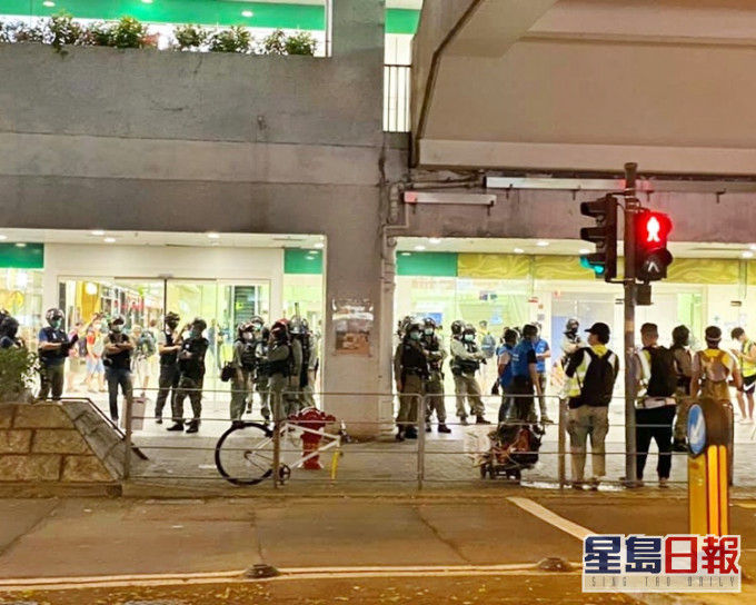 防暴警昨日在場戒備。fb「Tai Po 大埔」fb圖片