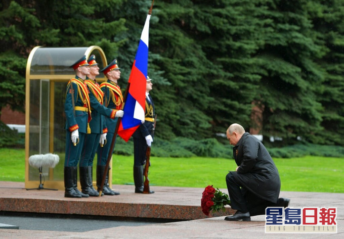 普京出席慶祝二戰「衛國戰爭」勝利75周年紀念日。AP圖片