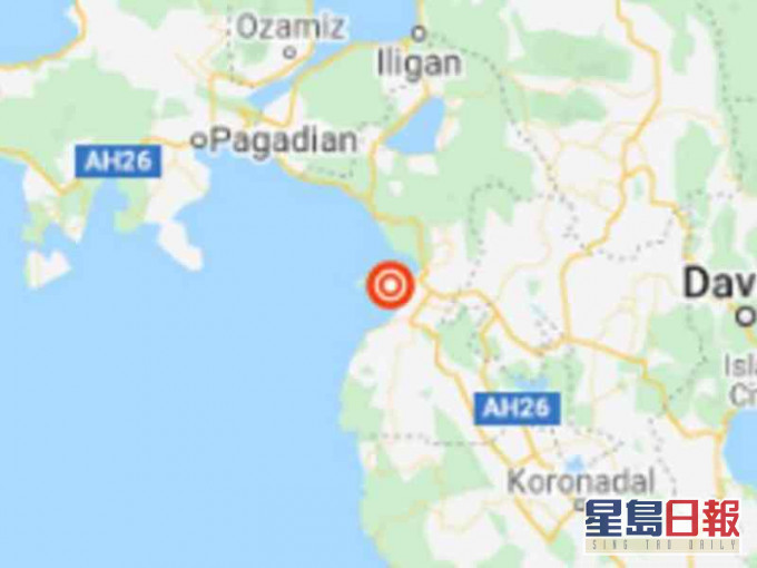 地震发生在菲律宾南部海域。网图