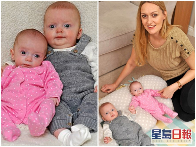 英國一名39歲母懷孕3周竟「二次懷孕」,肚內變懷龍鳳胎。網圖